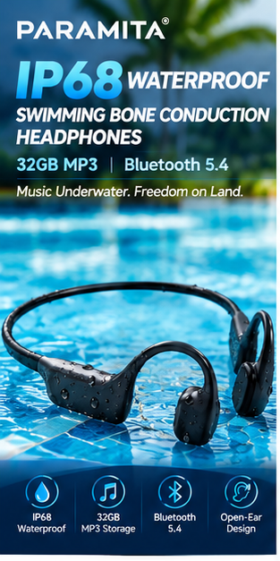 Bone Conduction Running Headphones - Auriculares de conducción ósea impermeables IP68