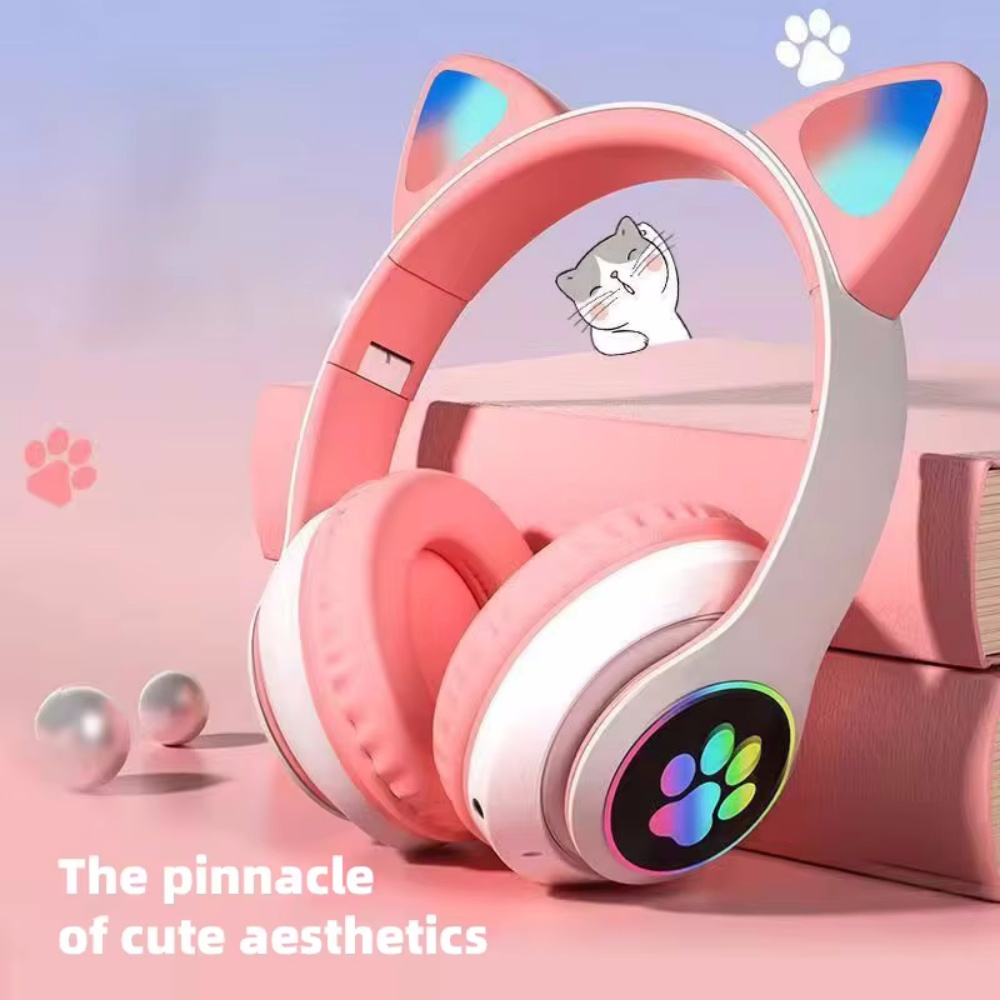 Cat Ear Bluetooth Headset Led - Auriculares inalámbricos plegables con Bluetooth, diseño