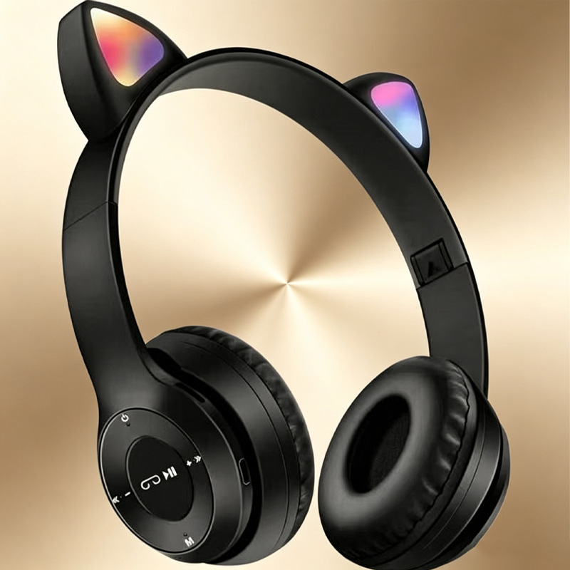Cat Ear Bluetooth Headset Led - P47M: auriculares Bluetooth 5.0 con diseño