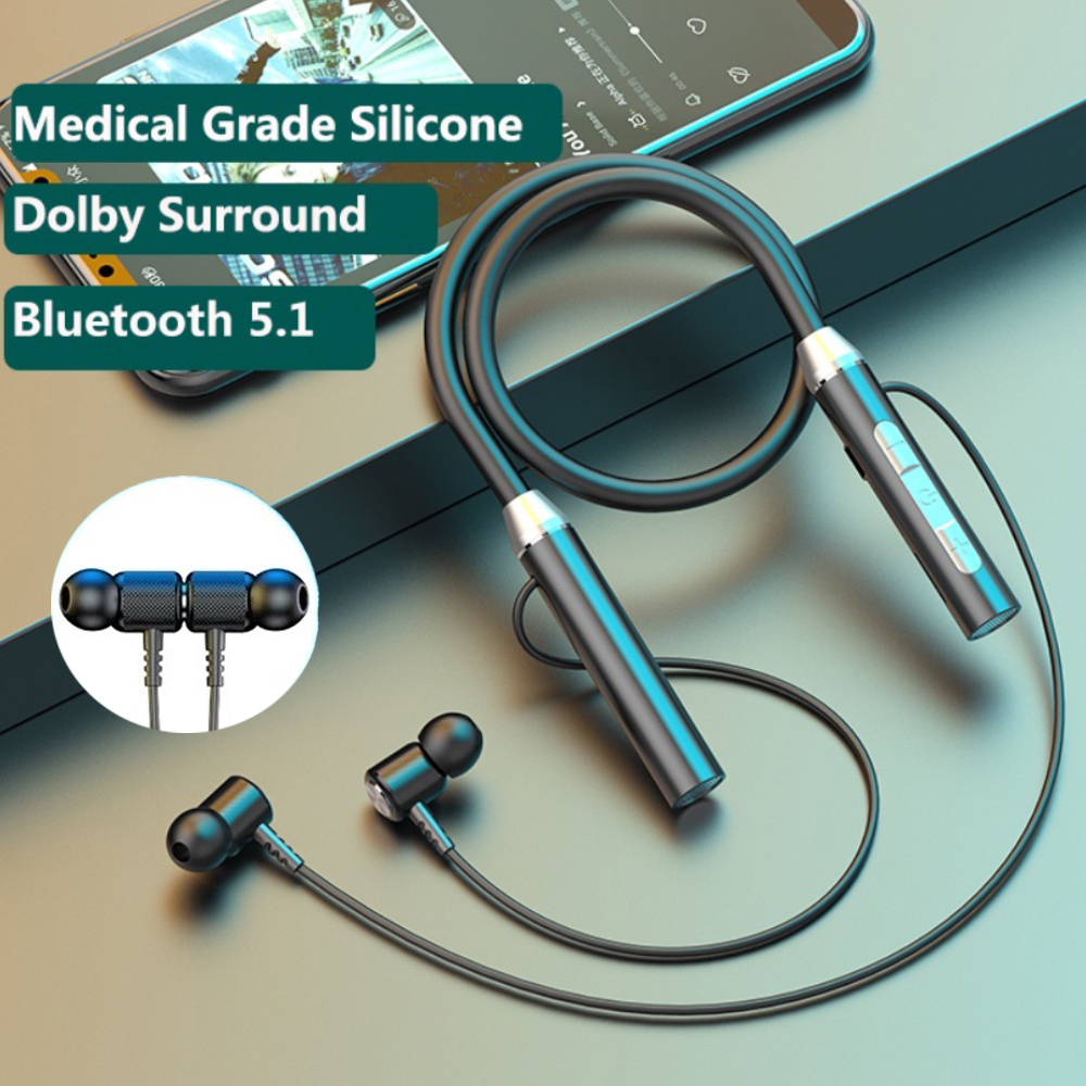 Magnetic Neckband Sports Earphones - Auriculares inalámbricos con Bluetooth 5,2, audífonos