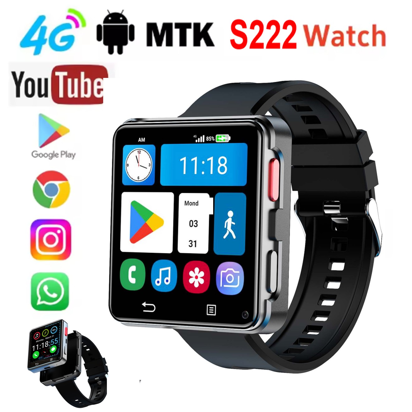 Reloj Inteligente S222 4G con  - Smartwatches reseña y precio